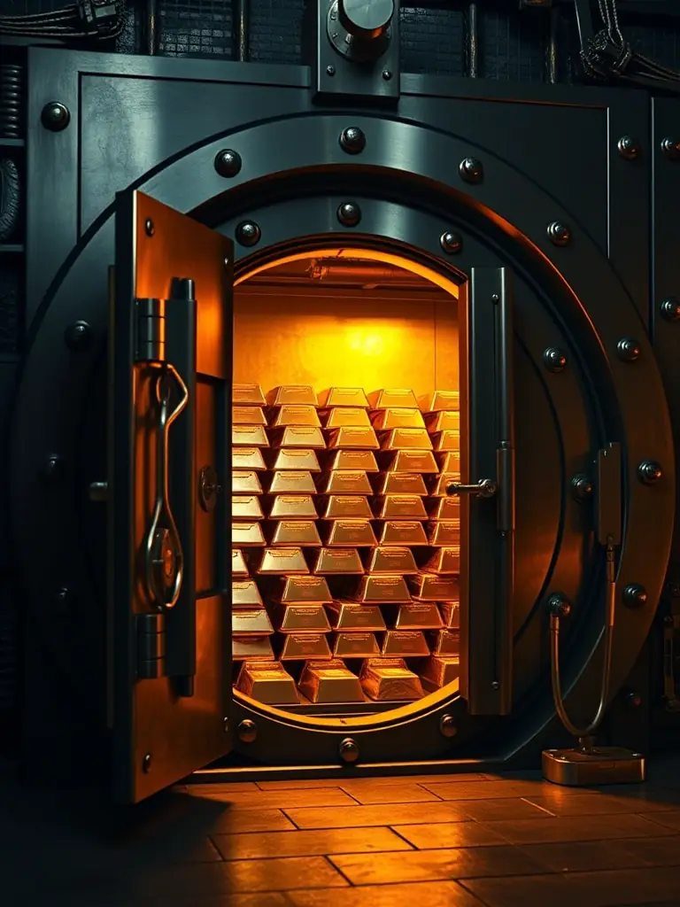 An image of a secure vault filled with gold bars, representing wealth preservation and long-term financial security for South African clients.