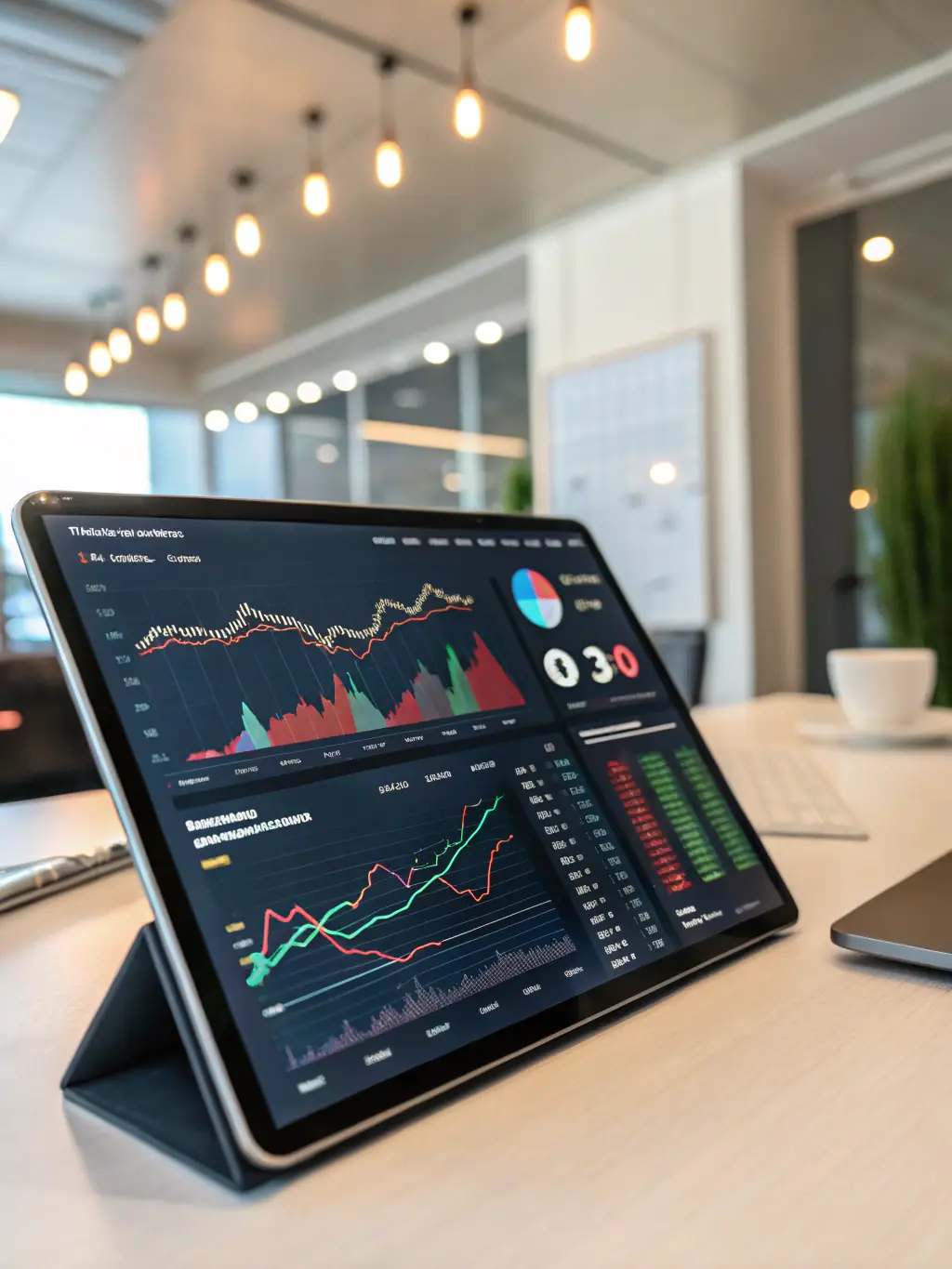 A secure digital interface displaying financial data, with a South African flag subtly incorporated, emphasizing data security and local focus.